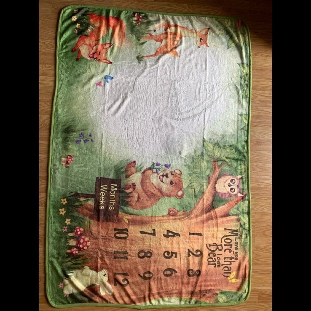 𝅺baby Milestone Unisex “I love you more than I can bear”  blanket